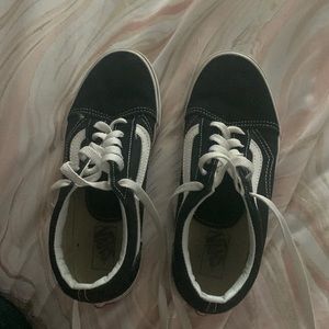Big Kids Black and White Vans